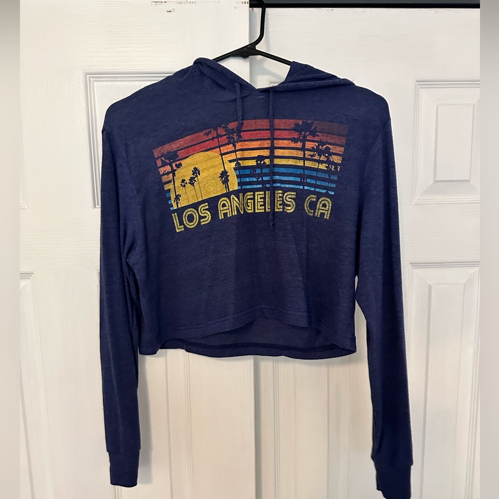 Los Angeles Blue Hooded Crop Top